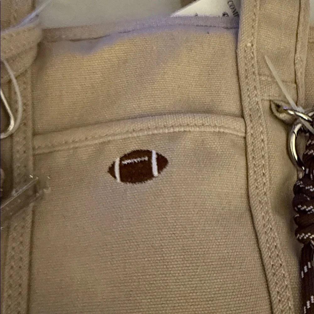 🏈🏈Madden Girl Beige Tote with Football Accents 🏈🏈 - Picture 2 of 9